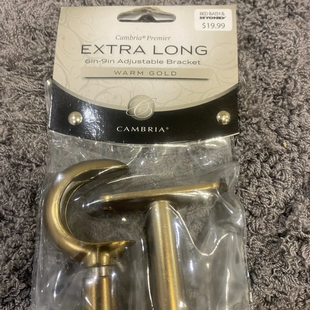 Warm Gold Extra Long Curtain Bracket - Warm Gold-Set of 2